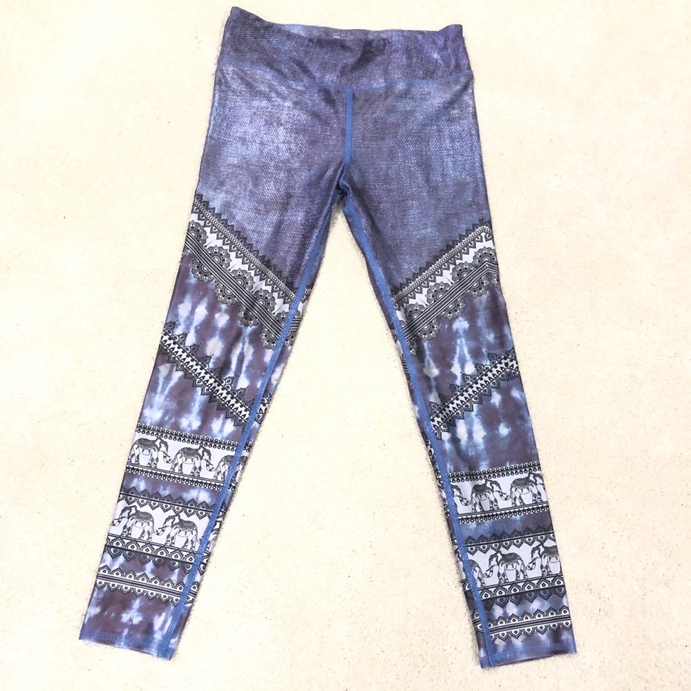 Evolution And Creation Elephant Printed Yoga Pants - image 1